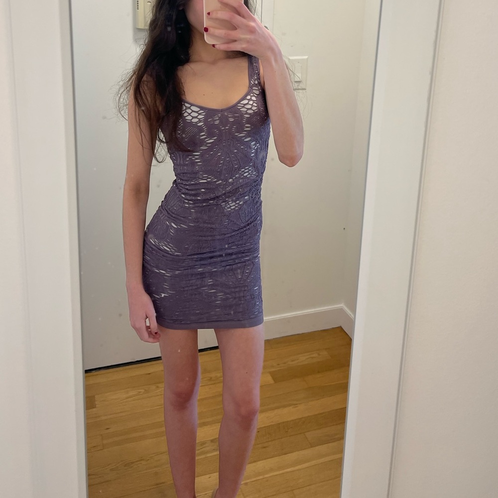 Free people tight purple bodycon dress. Reminds me of tiger mist or bebe dress